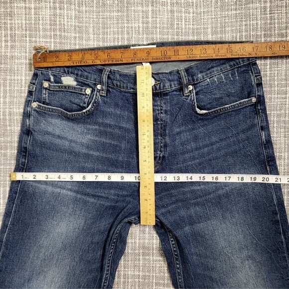 FRAME The Straight Leg Jeans in Tahiti  Blue Button Fly Men's 33 (Actual 34x31) - Picture 10 of 13